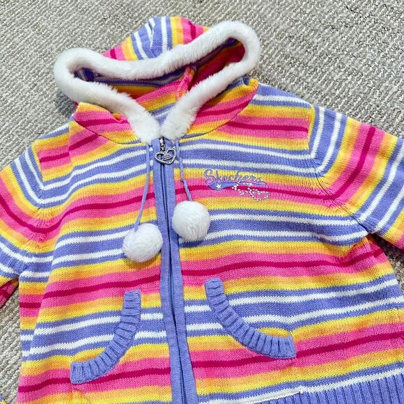 Y2K Striped Zip Up Cropped Sweater Indie Sleaze Coquette Brandy Vibes PINTEREST - Picture 2 of 8